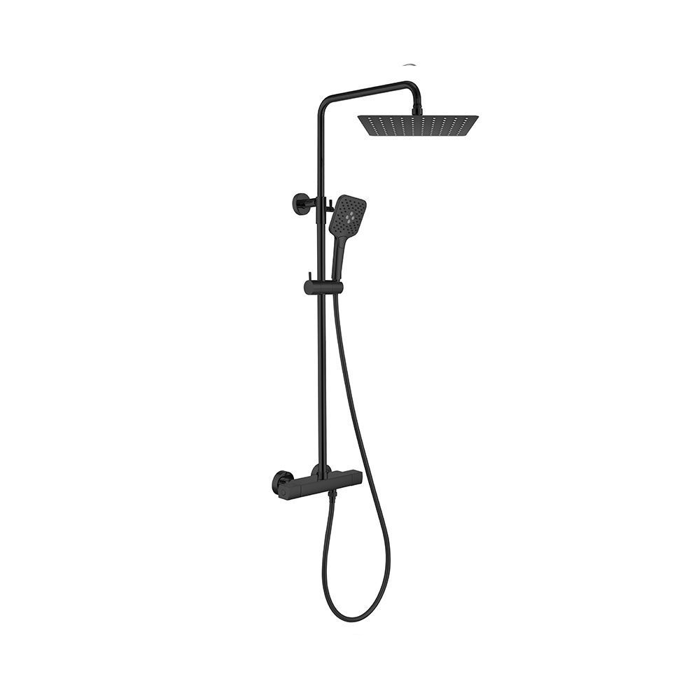 Orabella Ardesia Black matt - Thermostatic shower column with a square shower head 250X250