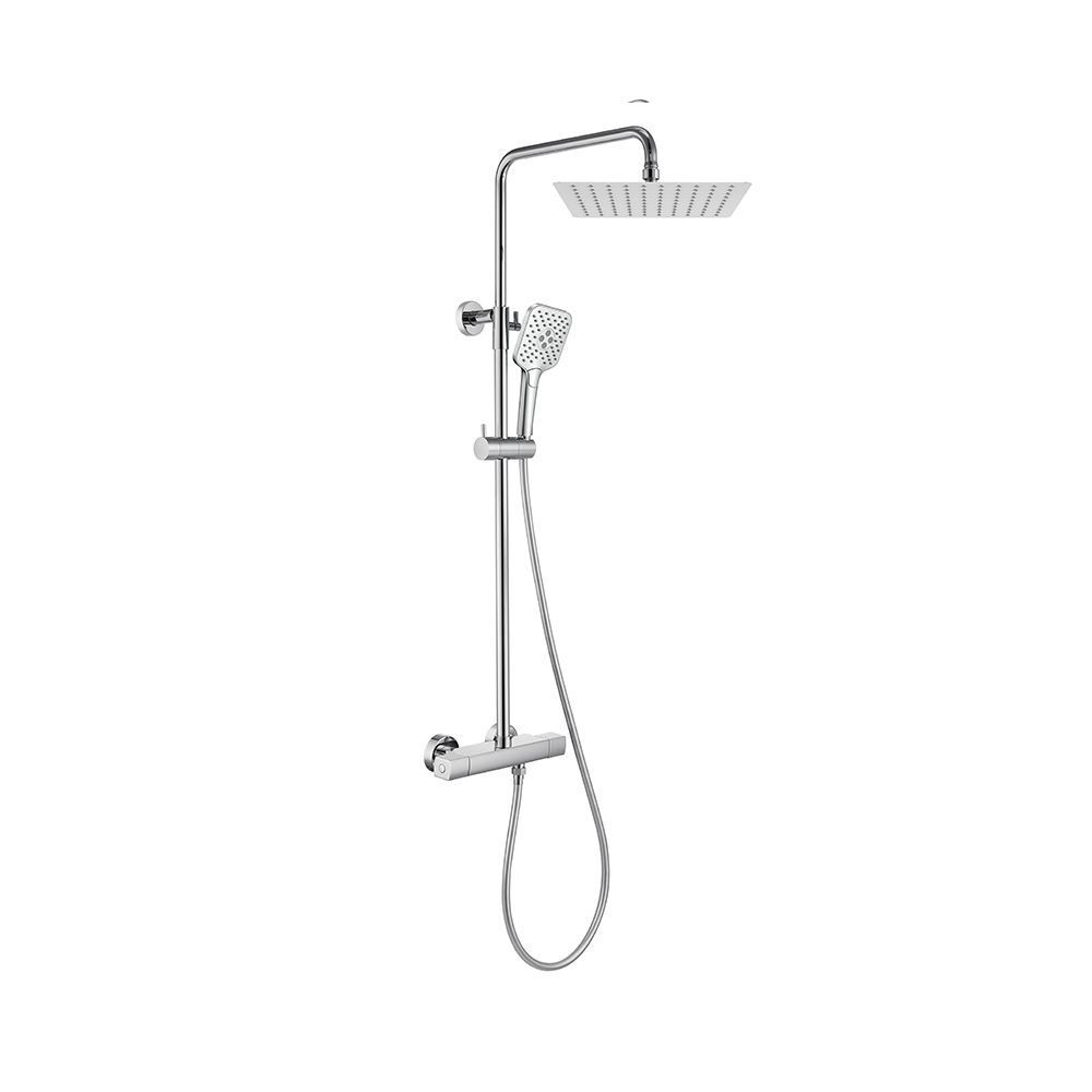 Orabella Ardesia - Thermostatic shower column with a square shower head 250X250 Chrome