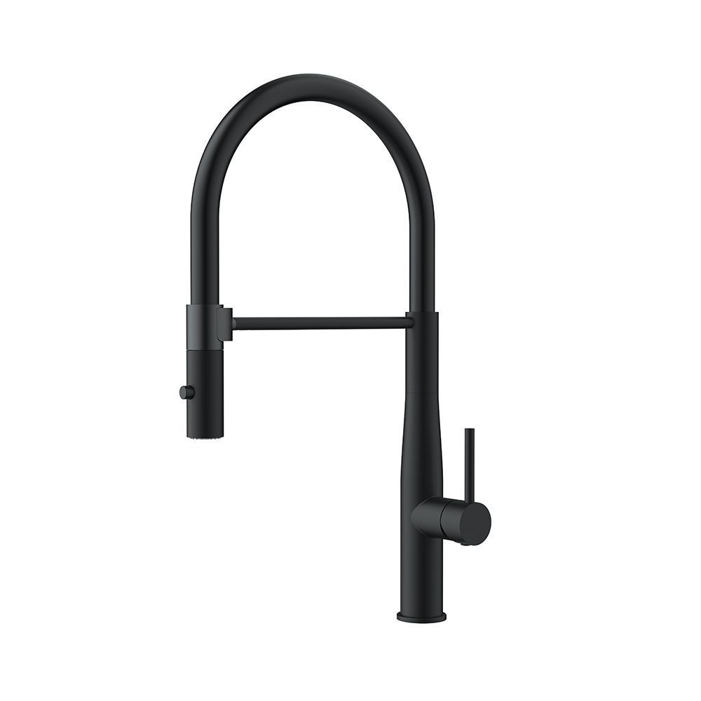 Orabella Bracket Black matt - Single lever kitchen mixer with pull out spray 2 exits