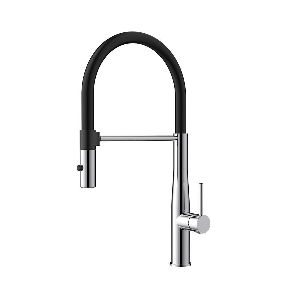 Orabella Bracket - Single lever kitchen mixer with pull out spray 2 exits Chrome