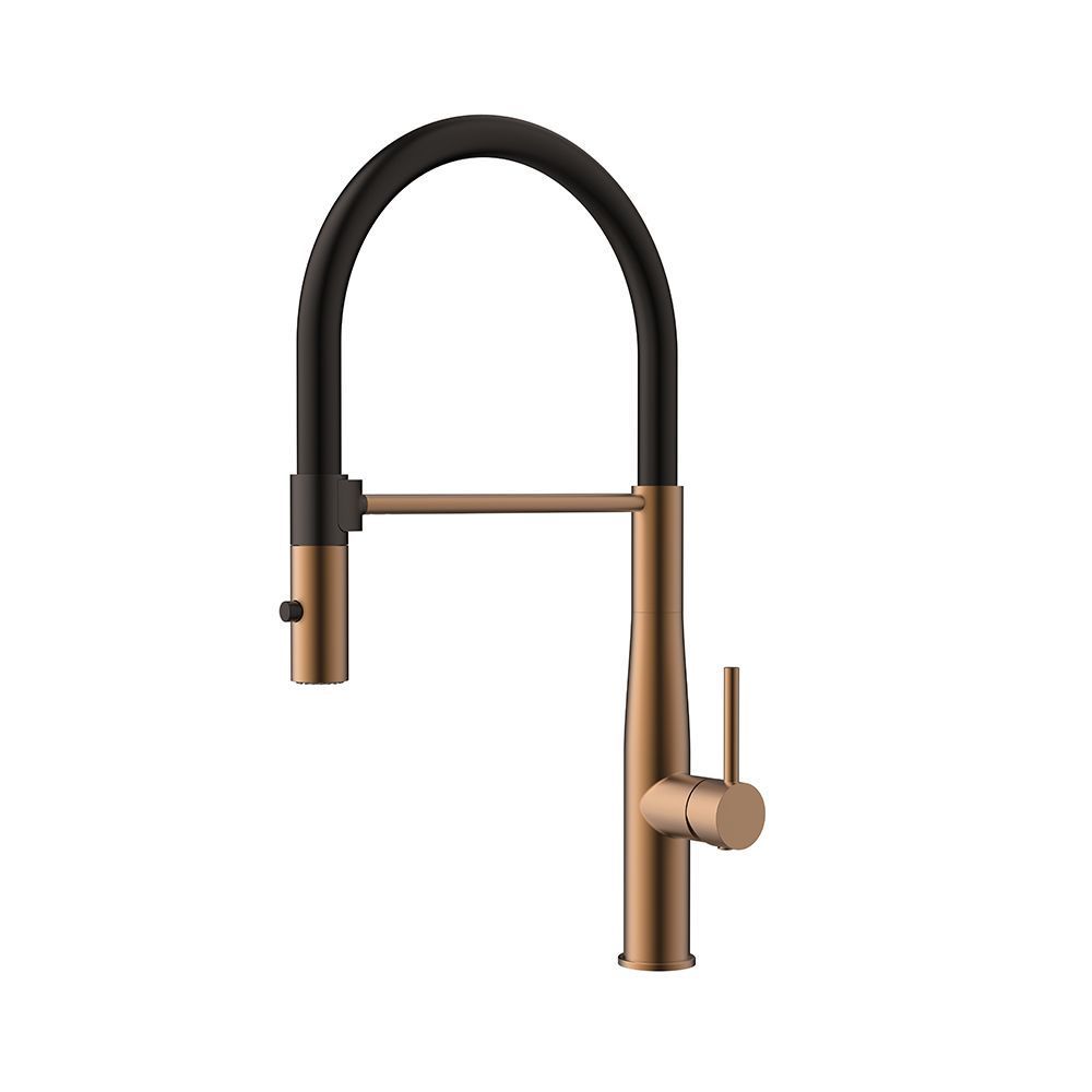 Orabella Bracket Rose Gold - Μπαταρία Κουζίνας με αποσπώμενο ντουζ 2 ροών