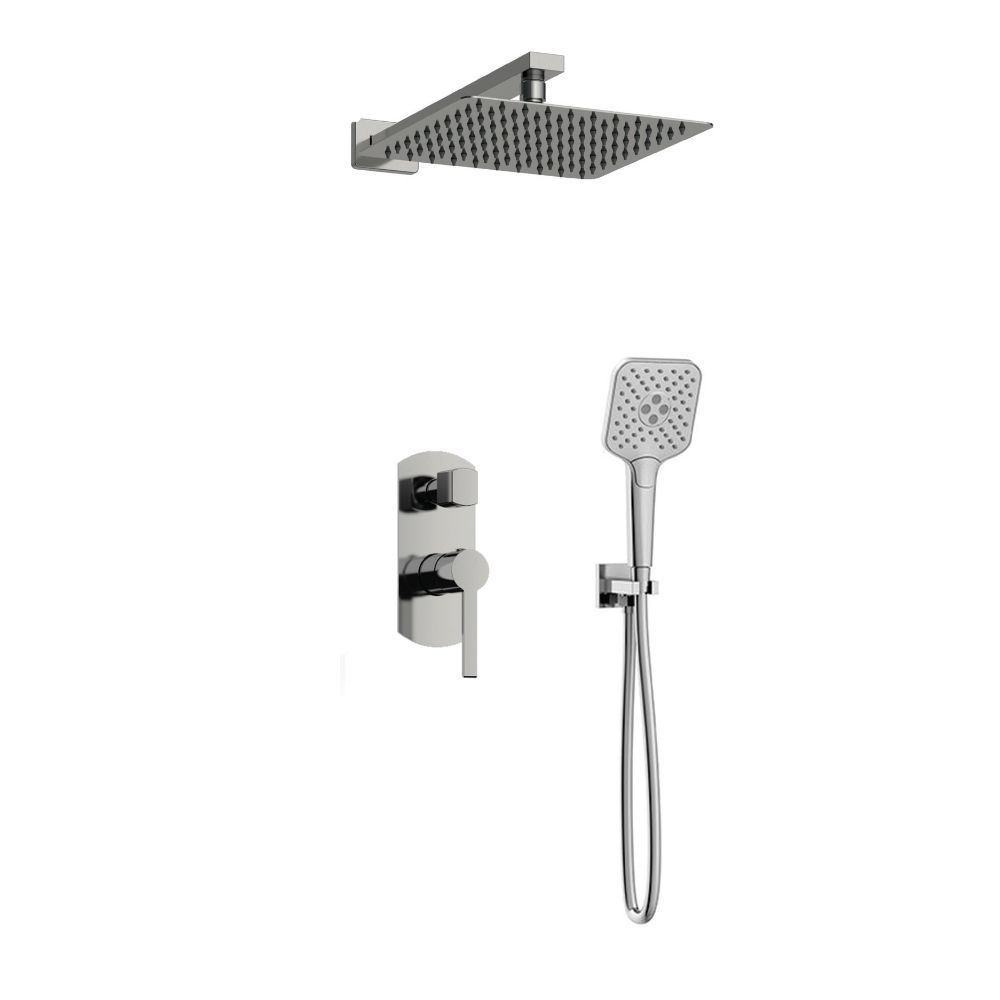 Orabella Elegance - Concealed Shower set with a concealed 2 way bath shower mixer, a shower head 250X250 with an extention arm and a raindance 3 jet hand shower with a flex hose and a shower holder Chrome