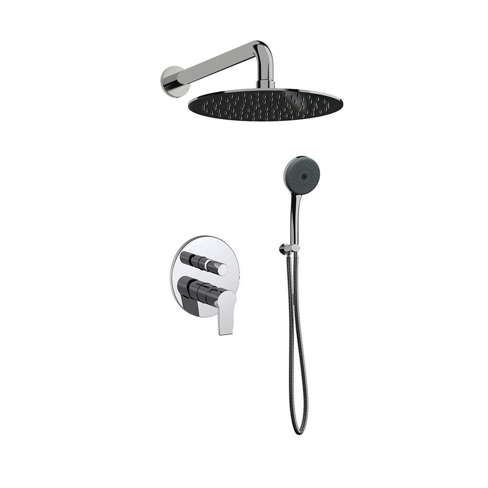 Orabella Falcon set - Μπαταρία λουτρού, εντοιχισμού 2 σημείων, τηλέφωνο, σπιράλ, παροχή με στήριγμα και κεφαλή ντουζ Φ250 με βραχίονα