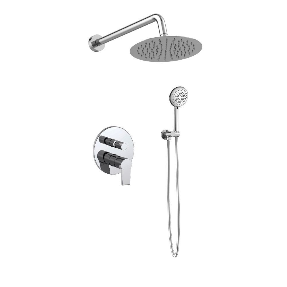 Orabella Falcon set - Μπαταρία λουτρού, εντοιχισμού 2 σημείων, τηλέφωνο, σπιράλ, παροχή με στήριγμα και κεφαλή ντουζ Φ250 με βραχίονα