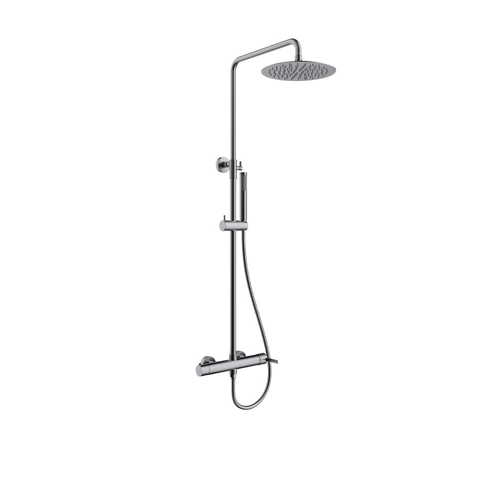 Orabella Marea Gun metal light - Shower column with a circular shower head Ø250