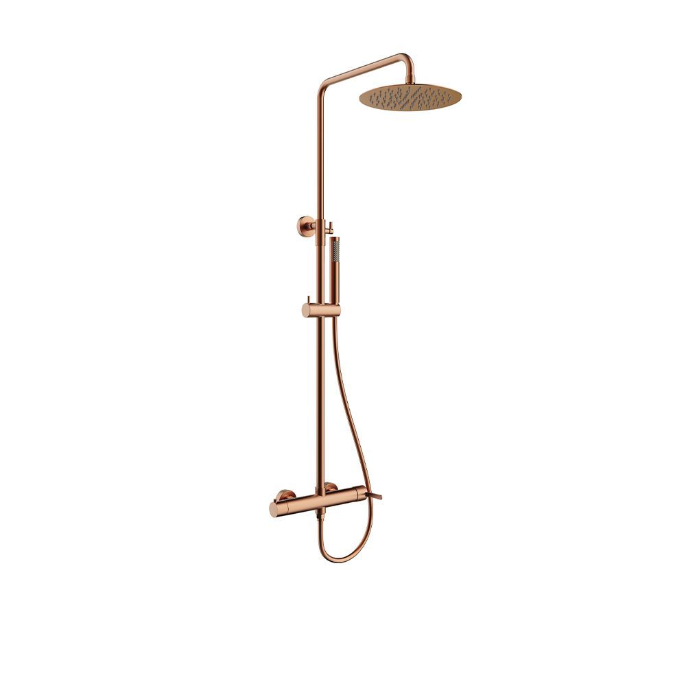 Orabella Marea Rose gold - Shower column with a circular shower head Ø250