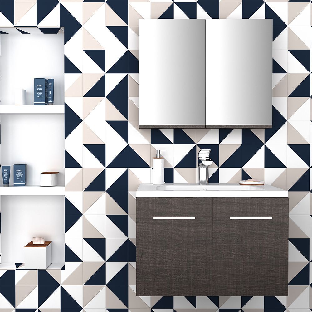 Orabella Mood 80 - Κρεμαστό Έπιπλο Μπάνιου με πορσελάνινο νιπτήρα Tecla