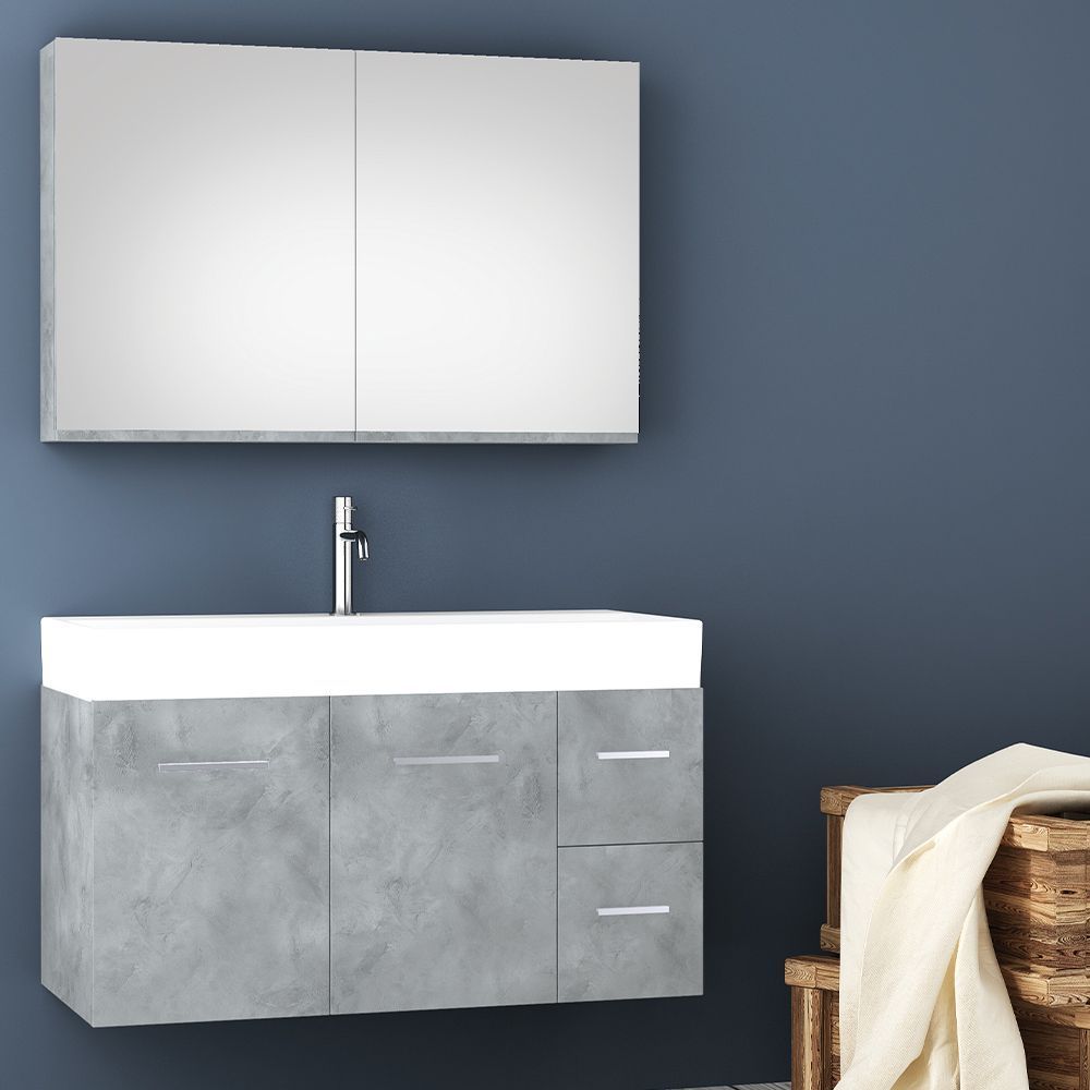 Orabella Mood|Amabile|Touch 100 - Wall hung bathroom furniture with porcelain Tecla washbasin