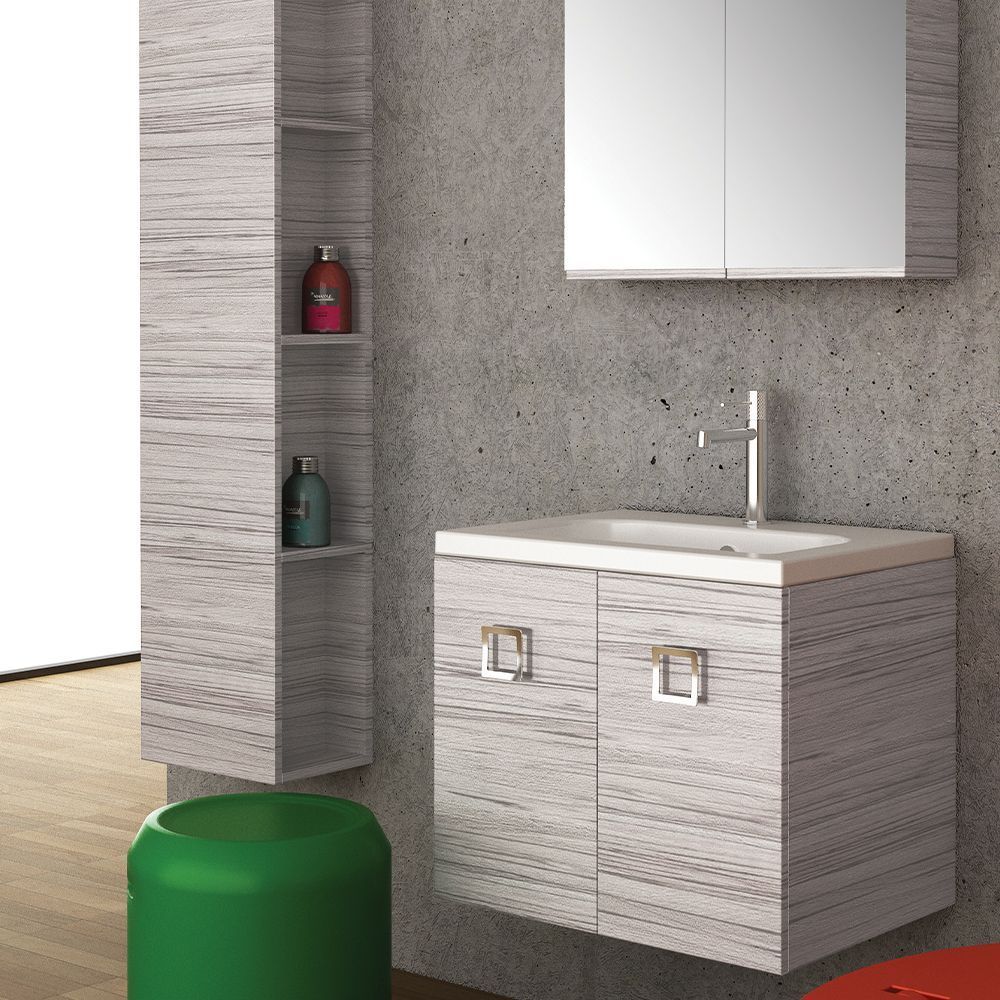Orabella Mood|Amabile|Touch 60 - Wall hung bathroom furniture with porcelain Tecla washbasin