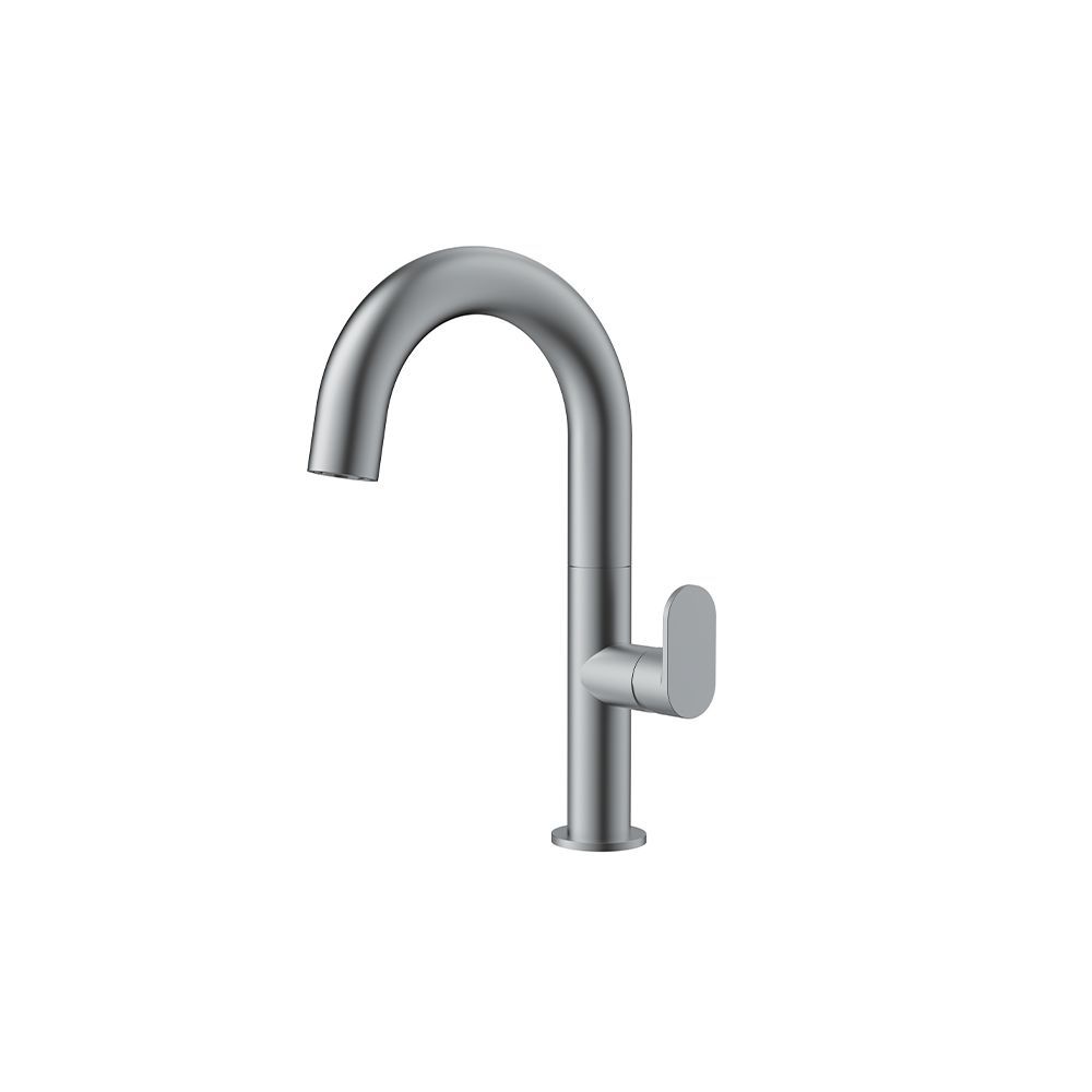 Orabella Oval Gun metal light - Single lever basin mixer