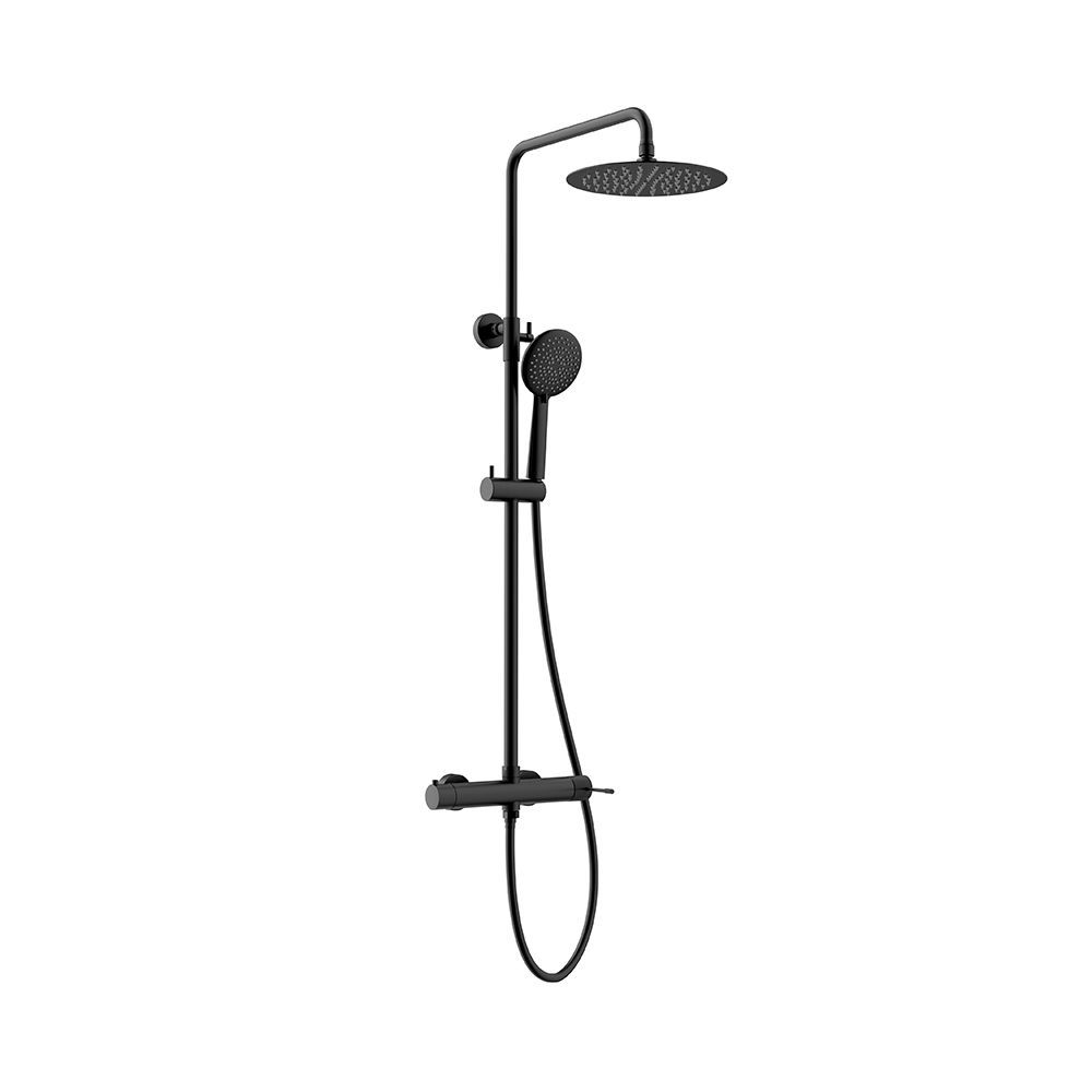 Orabella Preciosa Black matt - Shower column with a circular shower head Ø250