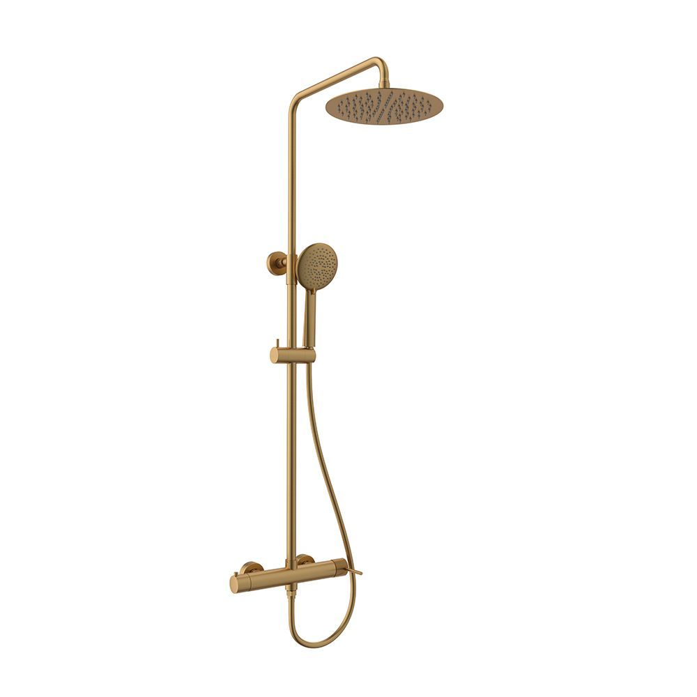 Orabella Preciosa Brushed gold - Στήλη ντουζ με στρόγγυλη κεφαλή Φ250