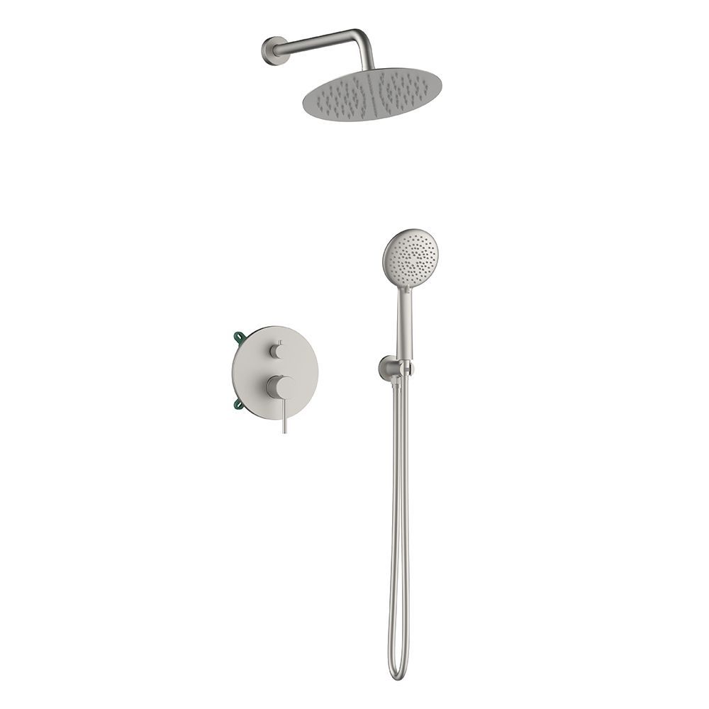 Orabella Preciosa Brushed nickel - Concealed Shower set with a concealed 2 way bath shower mixer, a shower head Ø250 with an extention arm and a raindance 5 function hand shower with a flex hose and a shower holder