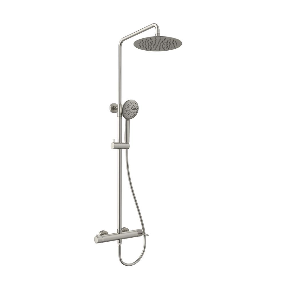 Orabella Preciosa Brushed nickel - Shower column with a circular shower head Ø250