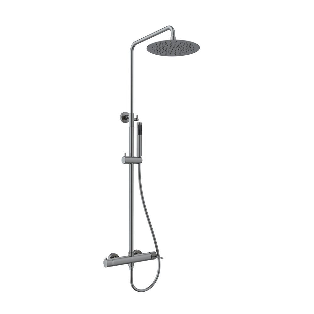 Orabella Preciosa Gun metal light - Shower column with a circular shower head Ø250