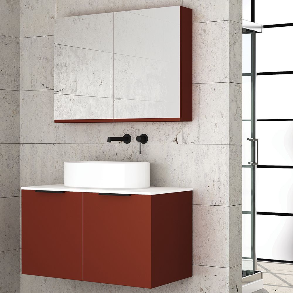 Orabella Solid Surface 90 - Wall hung bathroom furniture for countertop washbasin