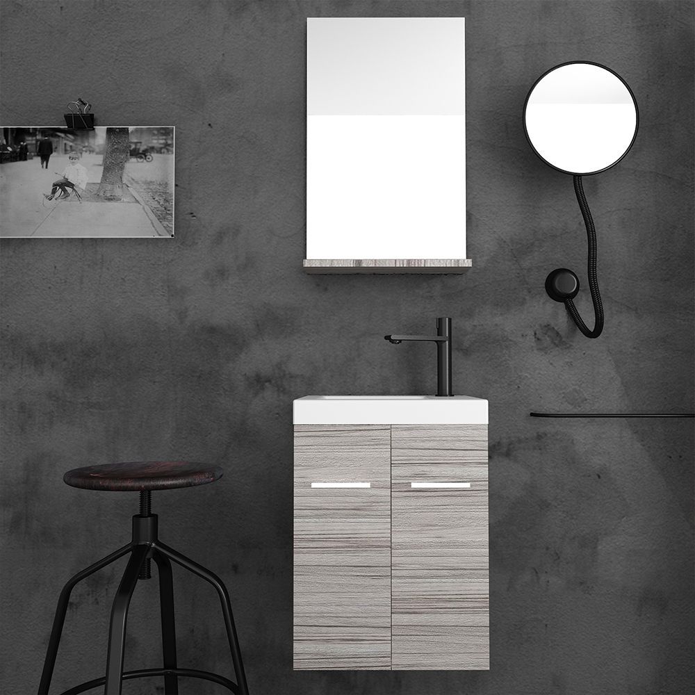 Orabella Type 40 - Wall hung bathroom furniture with porcelain Tecla washbasin