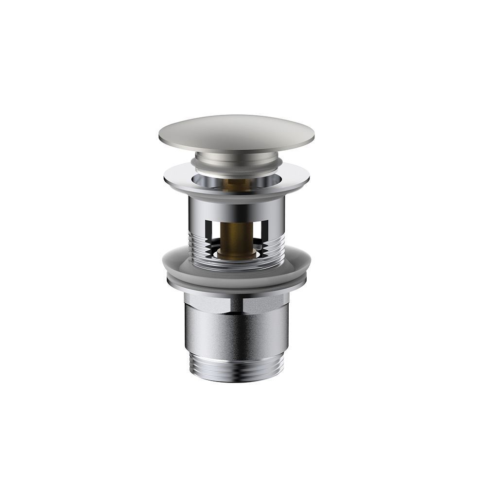 Click-clack basin waste Slotted Brushed nickel