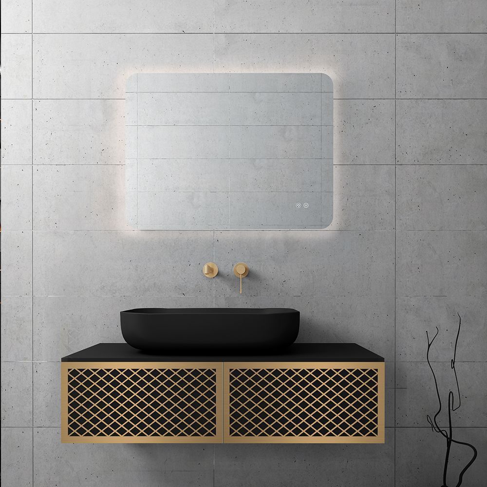 Base Wire Black 100 with a tiltable door and a Gold profile