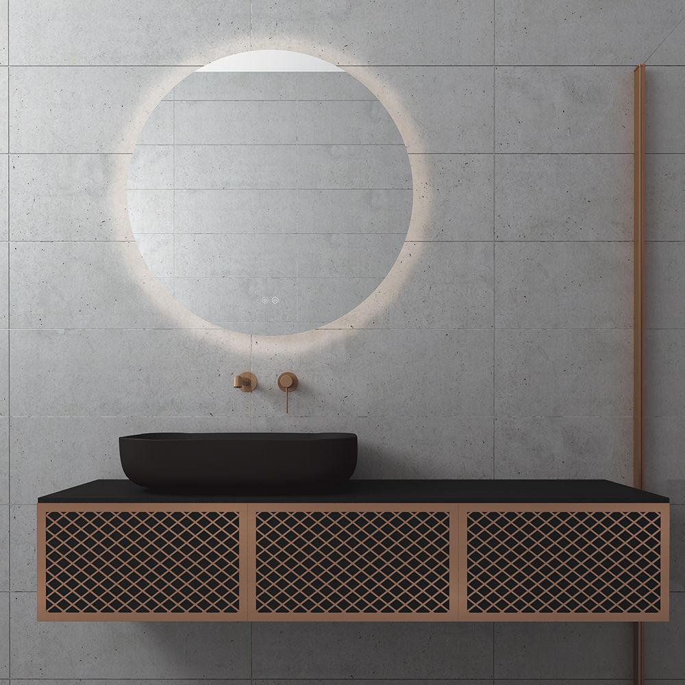 Base Wire Black 150 with a tiltable door and a Rose gold profile