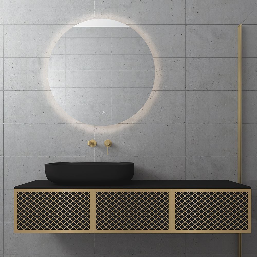 Base Wire Black 150 with a tiltable door and a Gold profile