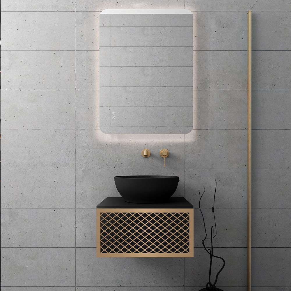 Base Wire Black 50 with a tiltable door and a Gold profile