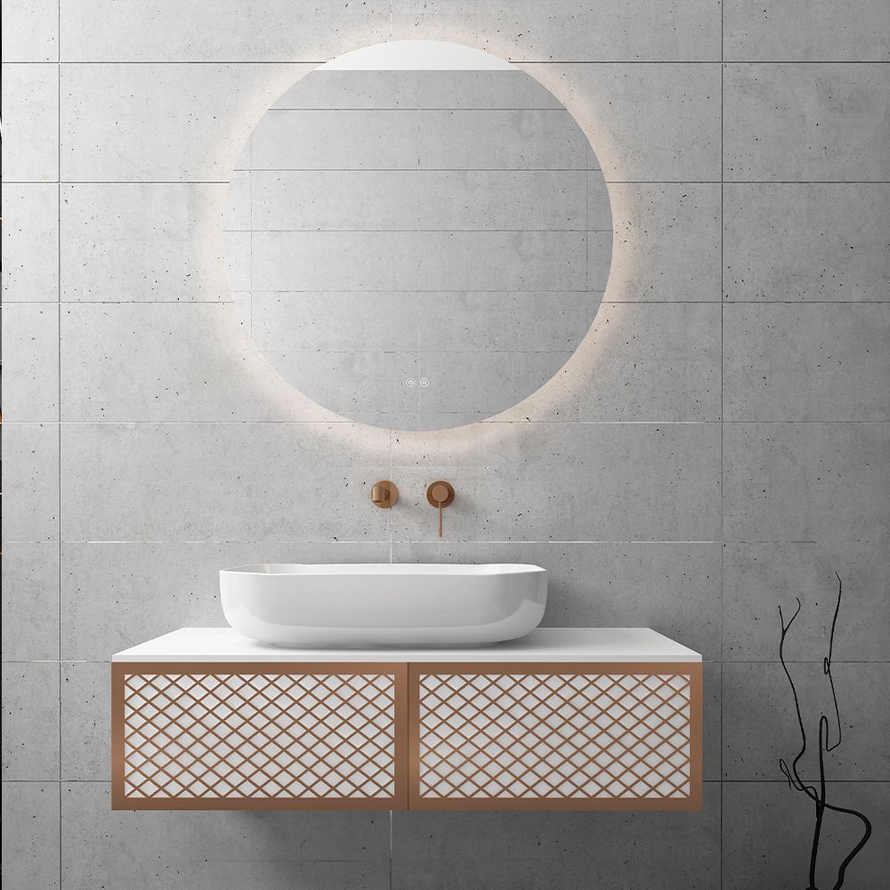 Βάση Wire white 100 με ανακελινόμενα πορτάκια Ροζ χρυσό