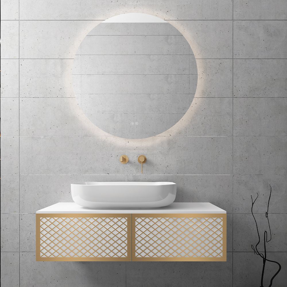 Base Wire White 100 with a tiltable door and a Gold profile