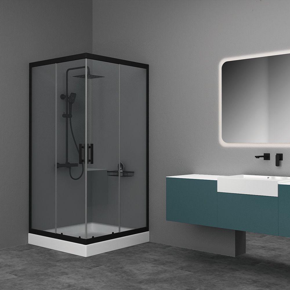 Vitalia Square Easy Fix Black matt H200 90X90 cm