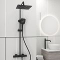 Orabella Ardesia Black matt - Thermostatic shower column with a square shower head 250X250