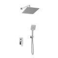 Orabella Ardesia - Shower set εντοιχισμού με Μπαταρία λουτρού, εντοιχισμού 2 σημείων, κεφαλή 250x250 με βραχίονα και τηλέφωνο ντουζ με σπιράλ και επιτοίχειο στήριγμα Χρωμέ