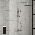 Orabella Ardesia - Thermostatic shower column with a square shower head 250X250 C/B