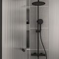 Orabella Aspen Black matt - Shower column with a circular shower head Ø250