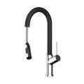 Orabella by Armando Vicario Edge - Single lever kitchen mixer with pull out spray with 2 exits and a brazen matt spout