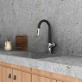 Orabella by Armando Vicario Edge - Single lever kitchen mixer with pull out spray with 2 exits and a brazen matt spout