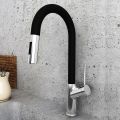 Orabella by Armando Vicario Edge - Single lever kitchen mixer with pull out spray with 2 exits and a brazen matt spout
