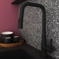 Orabella Comfort black matt - Single lever kitchen mixer with pull out spray 2 exits