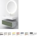 Orabella Drawer Amabile 100 - Wall hung bathroom furniture with porcelain Tecla washbasin