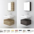 Orabella Drawer Amabile 60 - Wall hung bathroom furniture with porcelain Tecla washbasin