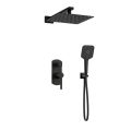 Orabella Elegance Black matt - Concealed Shower set with a concealed 2 way bath shower mixer, a shower head 250X250 with an extention arm and a raindance 3 jet hand shower with a flex hose and a shower holder