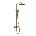 Orabella Imperial Brushed Gold - Shower column with a circular shower head Ø250