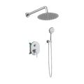 Orabella Marea - Shower set εντοιχισμού με Μπαταρία λουτρού, εντοιχισμού 2 σημείων, κεφαλή Φ250 με βραχίονα και τηλέφωνο ντουζ με σπιράλ και επιτοίχειο στήριγμα +3 χρώματα