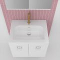 Orabella Mood 60 - Wall hung bathroom furniture with porcelain Tecla washbasin