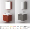 Orabella Mood|Amabile|Touch 60 - Wall hung bathroom furniture with porcelain Tecla washbasin