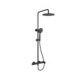 Orabella Oval Black matt - Shower column with a circular shower head Ø250