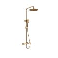 Orabella Oval Brushed gold - Shower column with a circular shower head Ø250