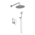 Orabella Oval - Shower set εντοιχισμού με Μπαταρία λουτρού, εντοιχισμού 2 σημείων, κεφαλή Φ250 με βραχίονα και τηλέφωνο ντουζ με σπιράλ και επιτοίχειο στήριγμα +4 χρώματα