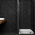 Orabella Saloon - Linear double pivot door shower enclosure with a fixed side panel