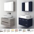 Orabella Solid Surface 90 - Wall hung bathroom furniture for countertop washbasin