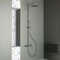 Orabella Steel 316 - Shower column with a circular shower head Ø250